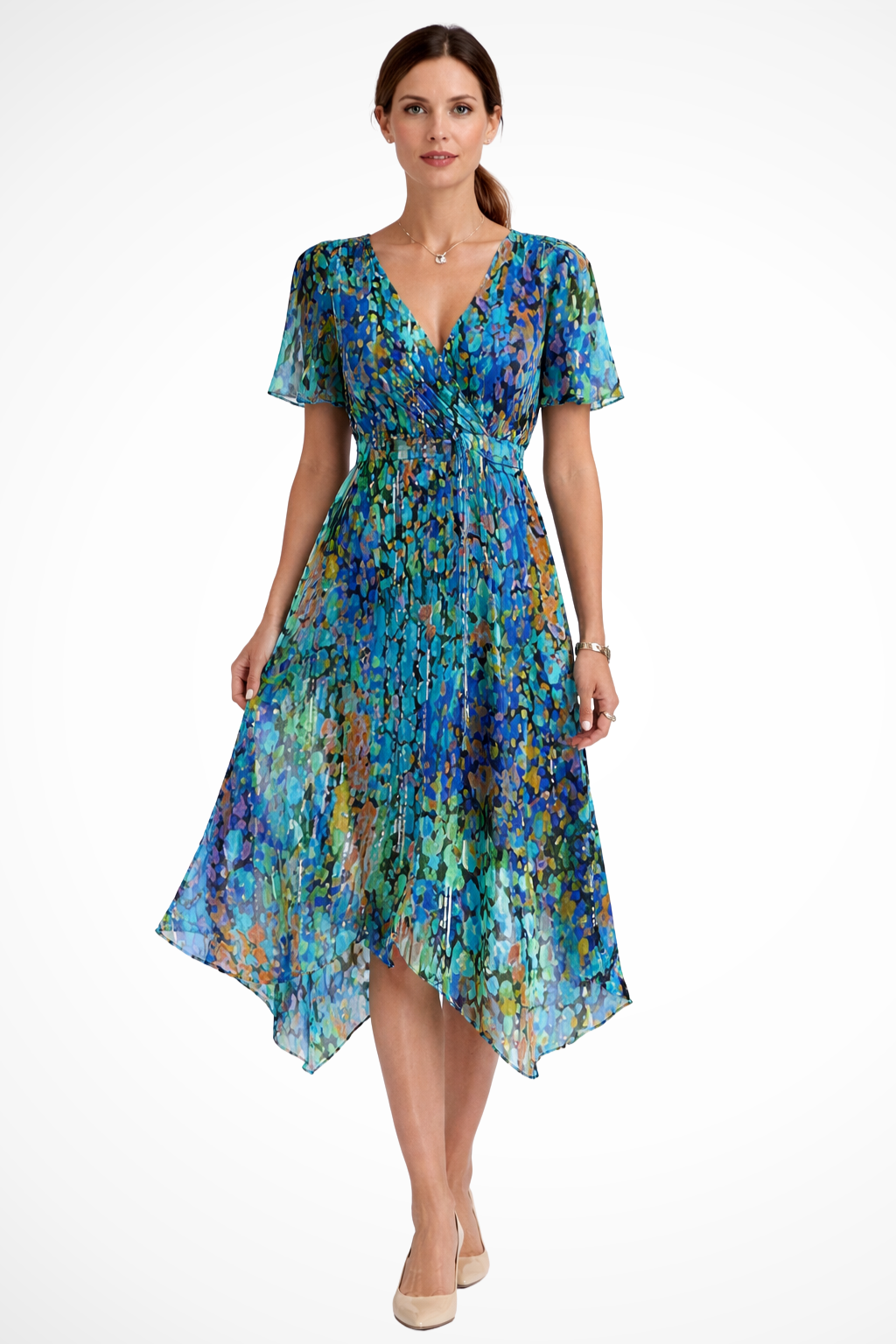 Floral Maxi Summer Dress | Short Sleeve | Lightweight Cotton | Women's Fashion