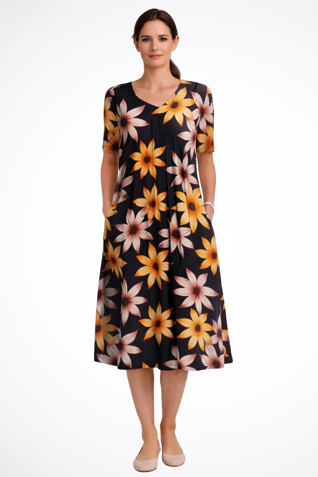 Floral Maxi Summer Dress | Short Sleeve | Perfect for Festive Occasions