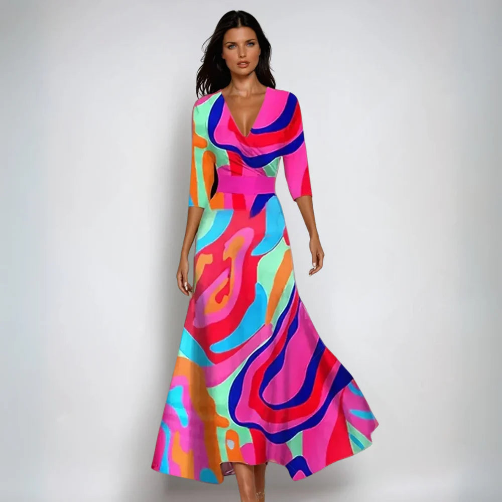 Floral Cotton Short Sleeve Dress - Casual Summer Outfit for Women