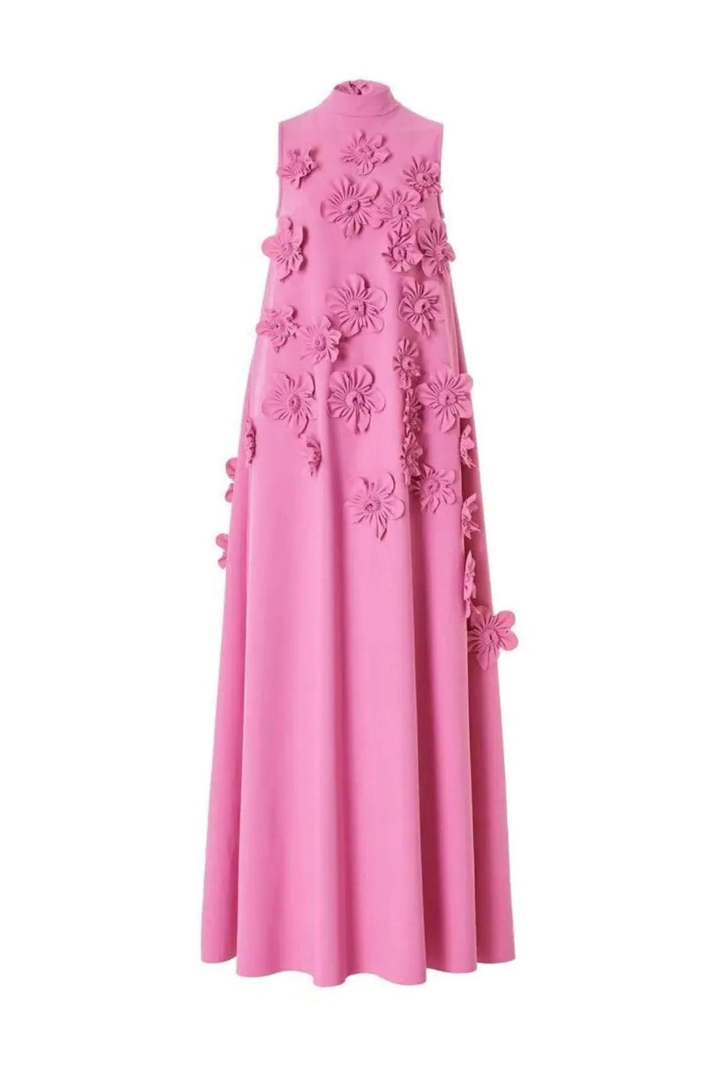 Flower Embellished Maxi Dress - Lightweight Sleeveless for Summer Events