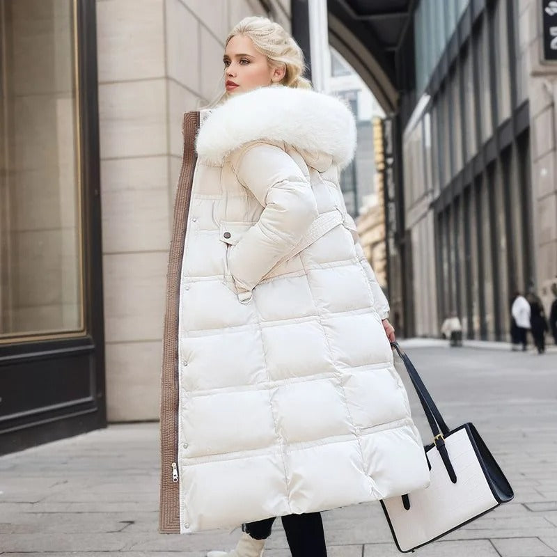 Women's Fur-Hooded Winter Parka – Loose Fit Outdoor Coat