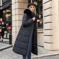 Women's Fur-Hooded Winter Parka – Loose Fit Outdoor Coat