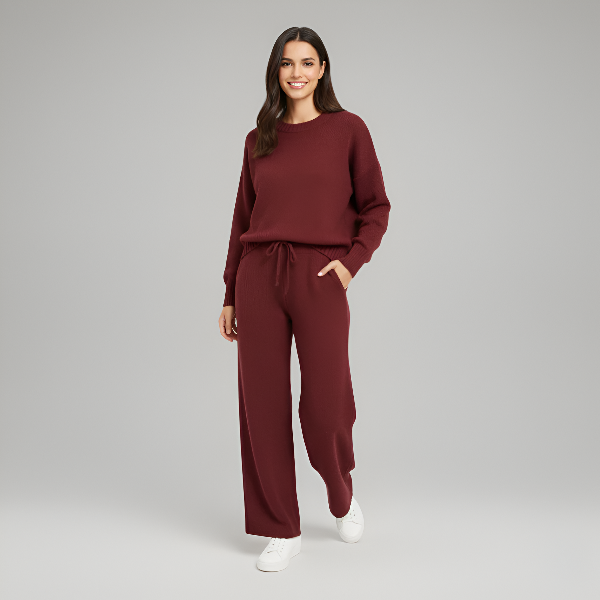 Soft Knit Women's Loungewear Set - Comfortable Casual Outfit for Home Relaxation