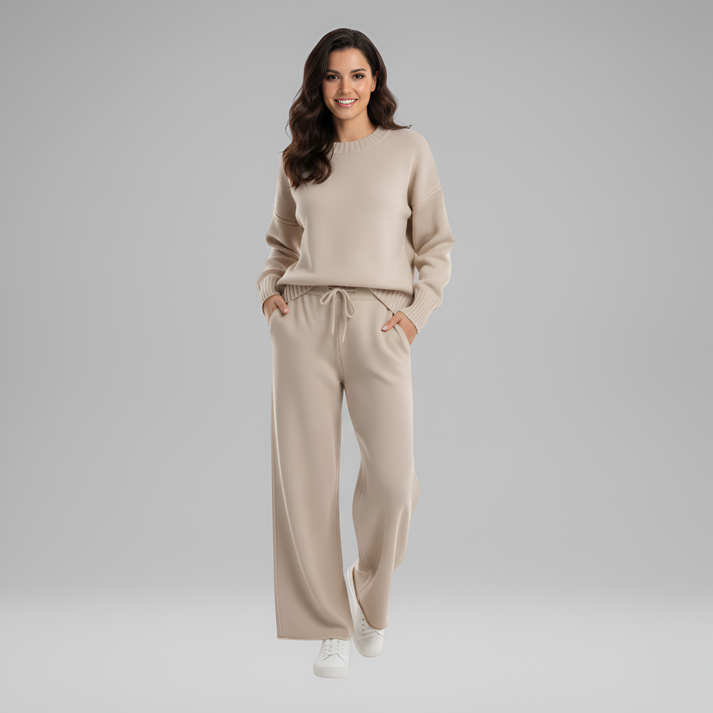 Soft Knit Women's Loungewear Set - Comfortable Casual Outfit for Home Relaxation