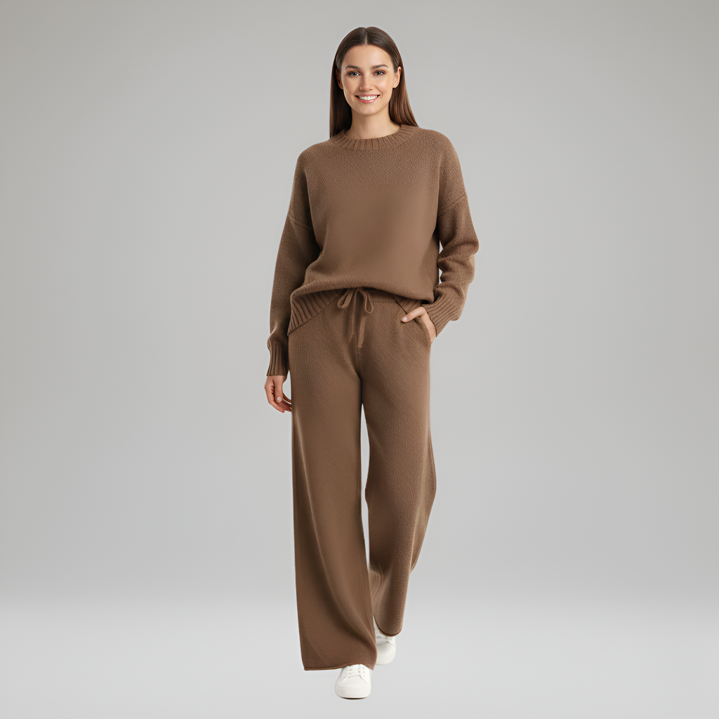 Soft Knit Women's Loungewear Set - Comfortable Casual Outfit for Home Relaxation
