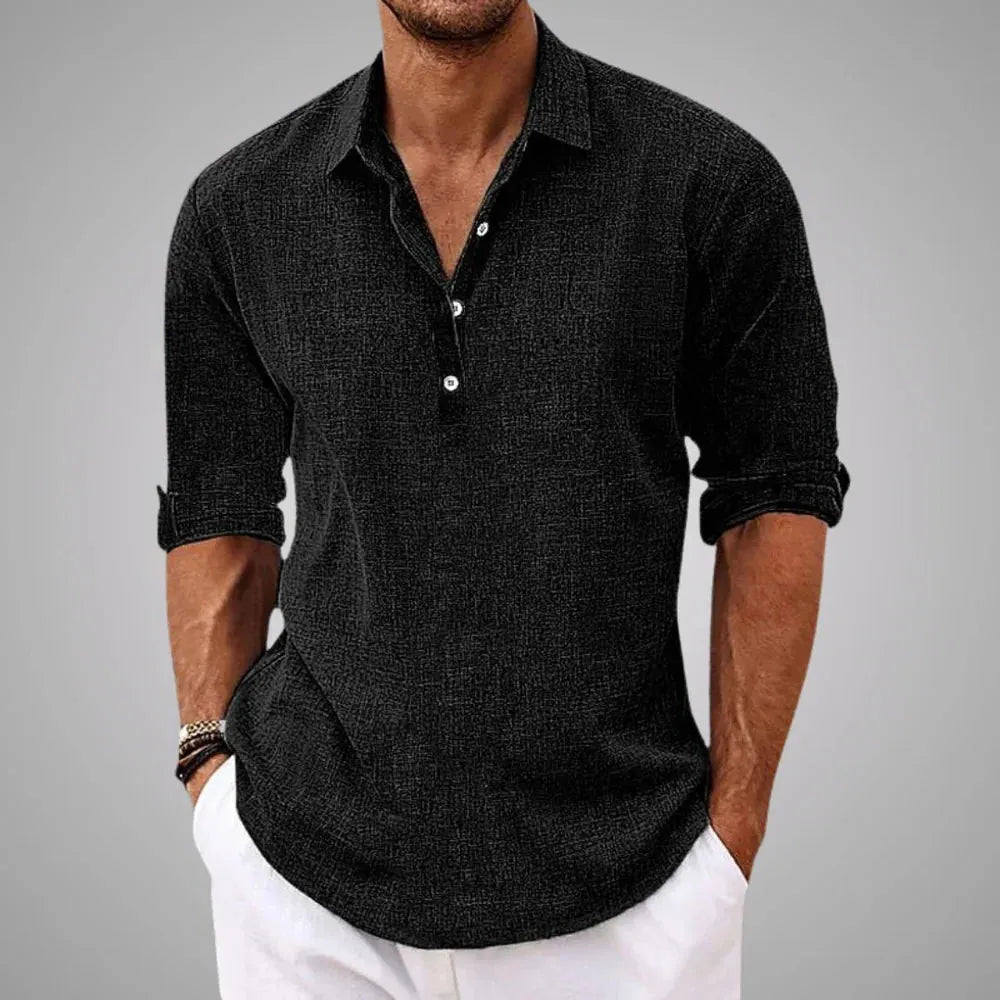 Gideon Casual Button-Up Shirt in Cotton Blend for Everyday Wear