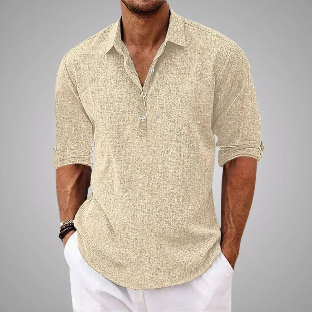 Gideon Casual Button-Up Shirt in Cotton Blend for Everyday Wear
