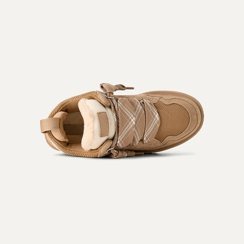 Women's Winter Sneakers Suede with Platform Sole – Casual, Outdoor