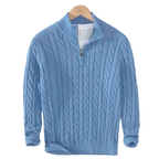 Half Zip Knit Sweater - Cozy Pullover for Casual Fall and Winter Layering - Available in Various Colors