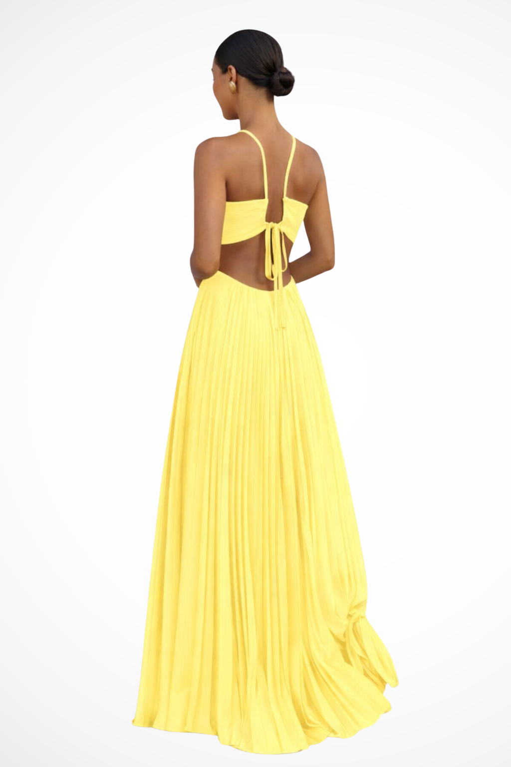 Halter Neck Backless Pleated Maxi Dress | Flowy Summer Style for Women