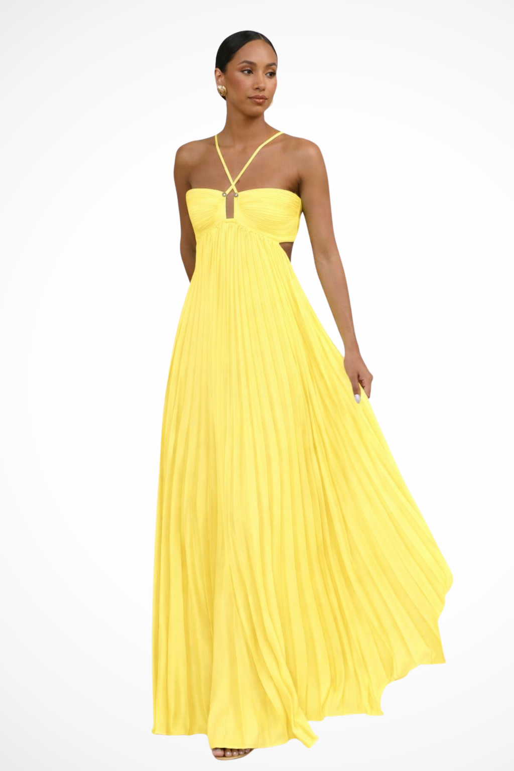 Halter Neck Backless Pleated Maxi Dress | Flowy Summer Style for Women