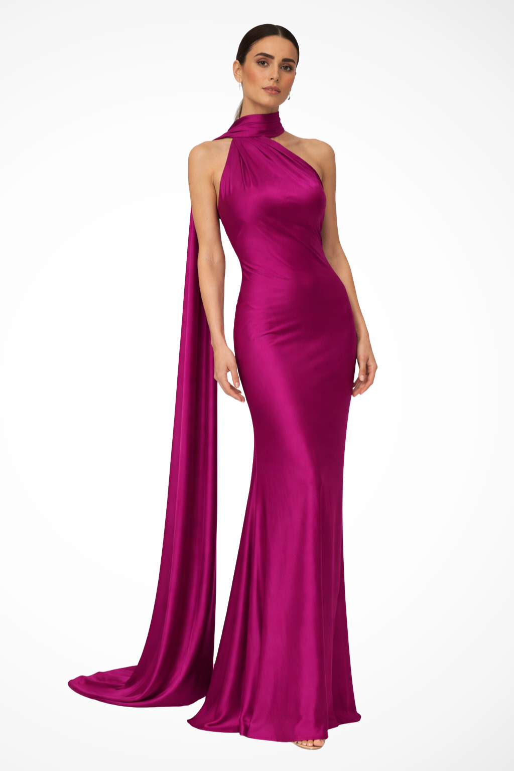 Halter Neck Sleeveless Maxi Dress for Women | Elegant Wedding Guest Attire