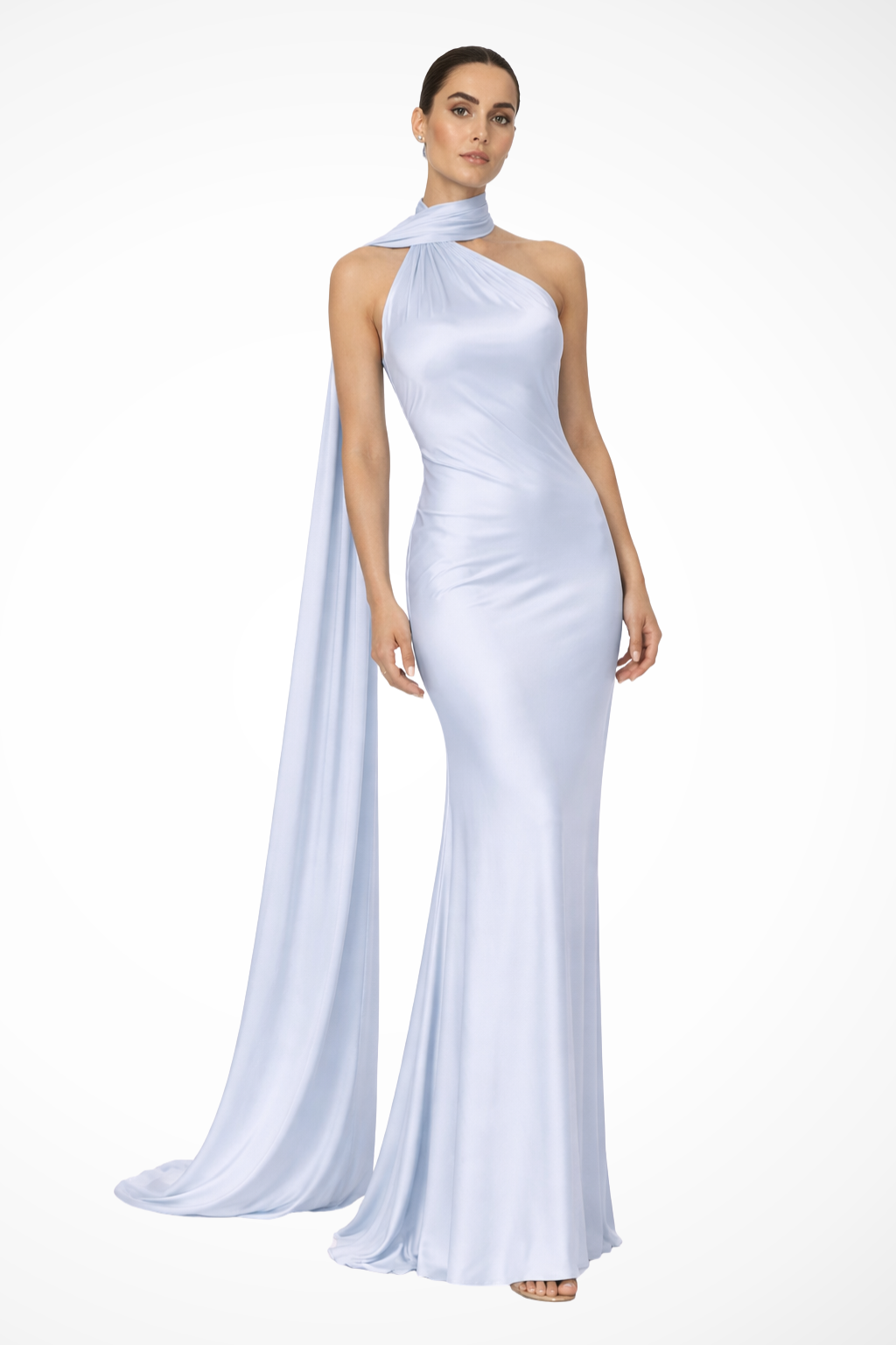 Halter Neck Sleeveless Maxi Dress for Women | Elegant Wedding Guest Attire