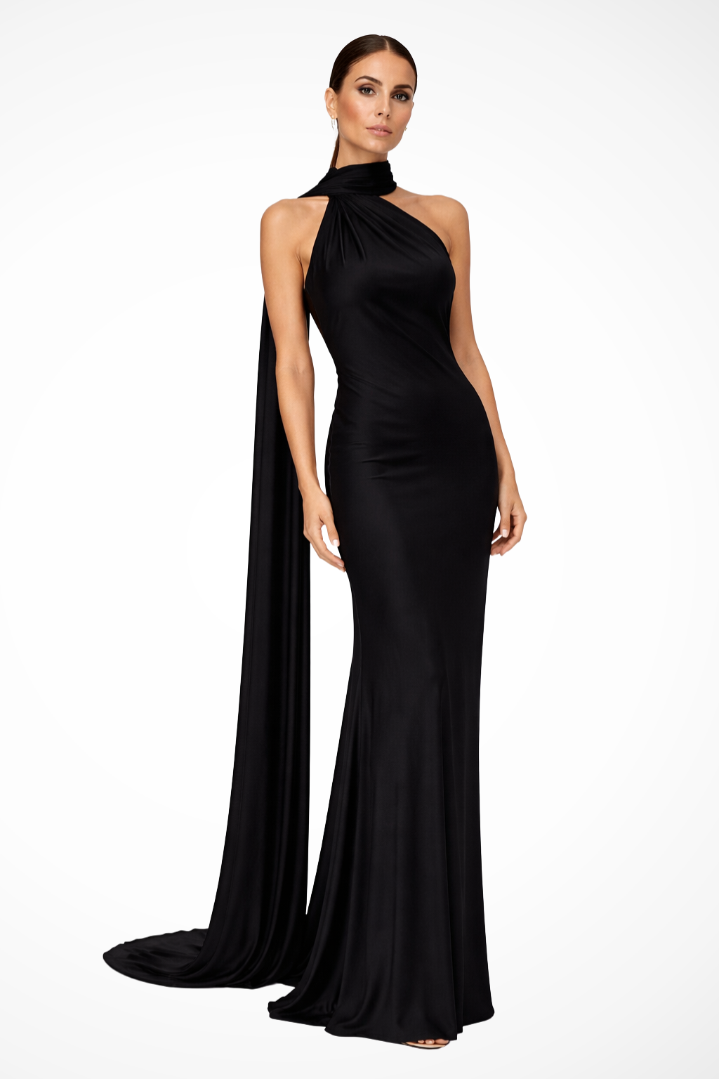 Halter Neck Sleeveless Maxi Dress for Women | Elegant Wedding Guest Attire