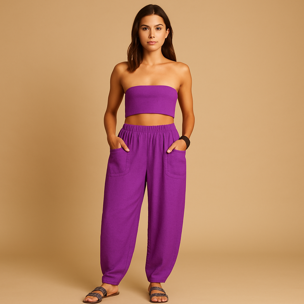 High-Waist Lightweight Boho Pants for Women | Casual Summer Trousers for Everyday Comfort