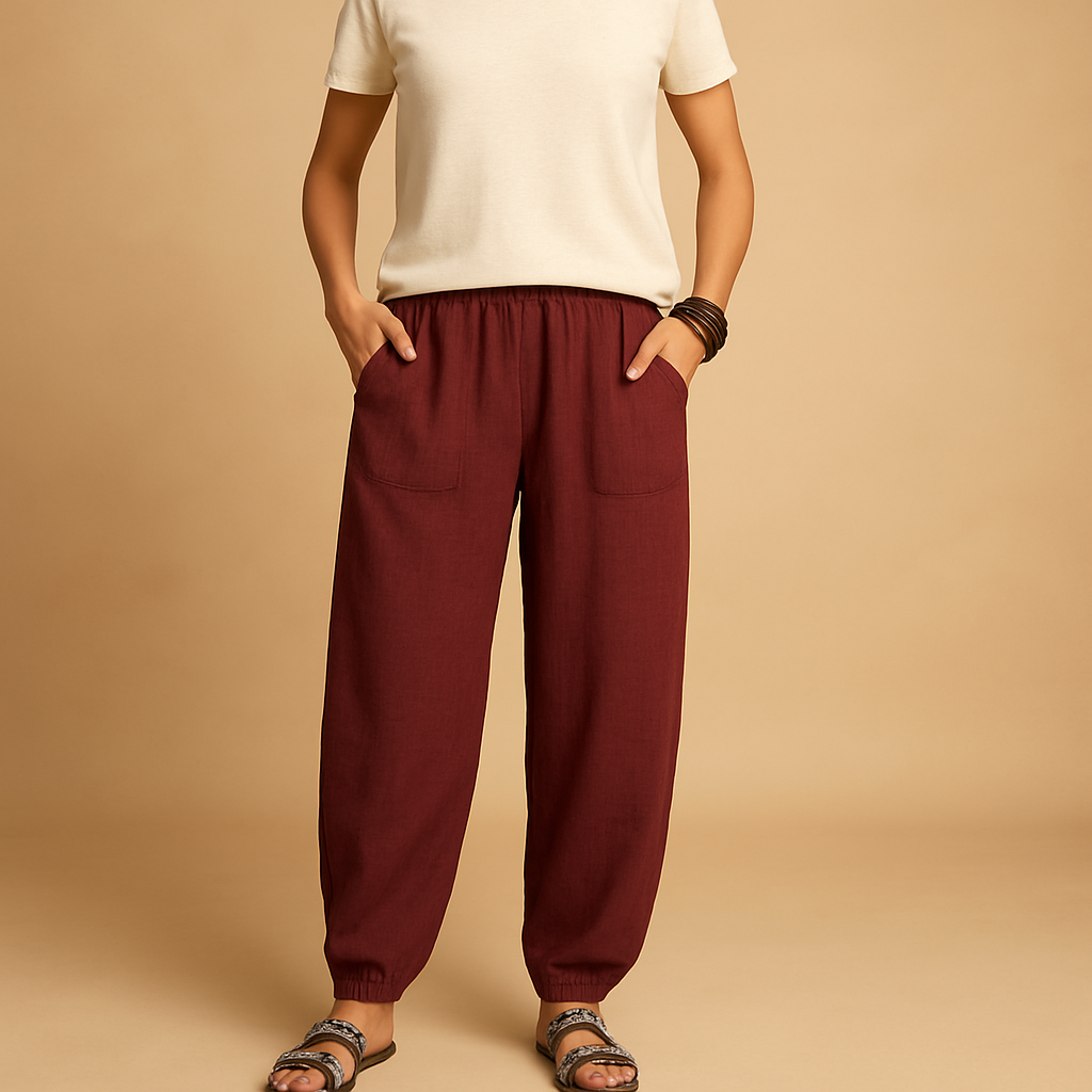 High-Waist Lightweight Boho Pants for Women | Casual Summer Trousers for Everyday Comfort