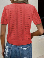 Hollow Knit Cardigan for Women - Lightweight Open Front Sweater - Casual Wear