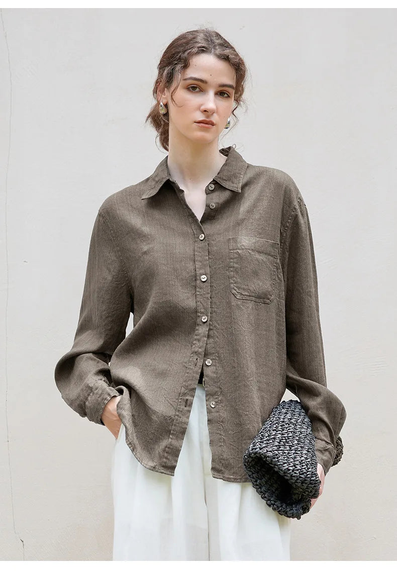 Indigo Linen Casual Shirt for Everyday Wear - Lightweight and Breathable