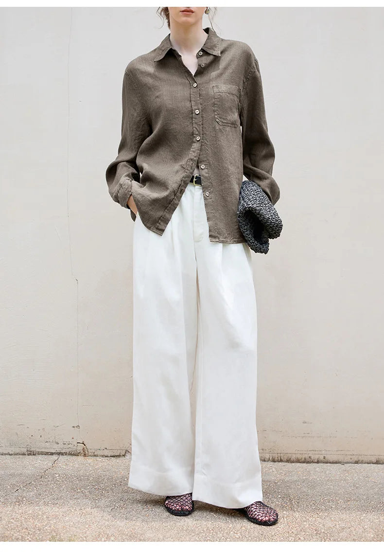 Indigo Linen Casual Shirt for Everyday Wear - Lightweight and Breathable