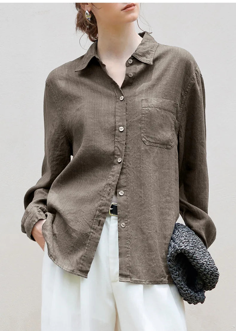 Indigo Linen Casual Shirt for Everyday Wear - Lightweight and Breathable
