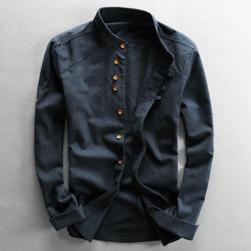 Japan-Style Katana Shirt - Lightweight Cotton Casual Wear for Men