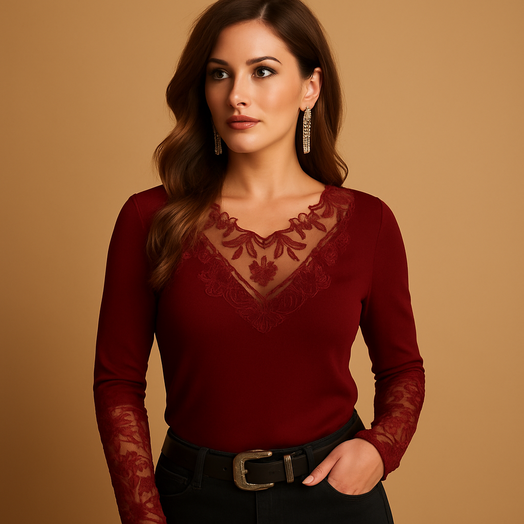 Lace Blouse for Women | Sheer Elegant Design | Casual or Formal Wear | Multiple Colors