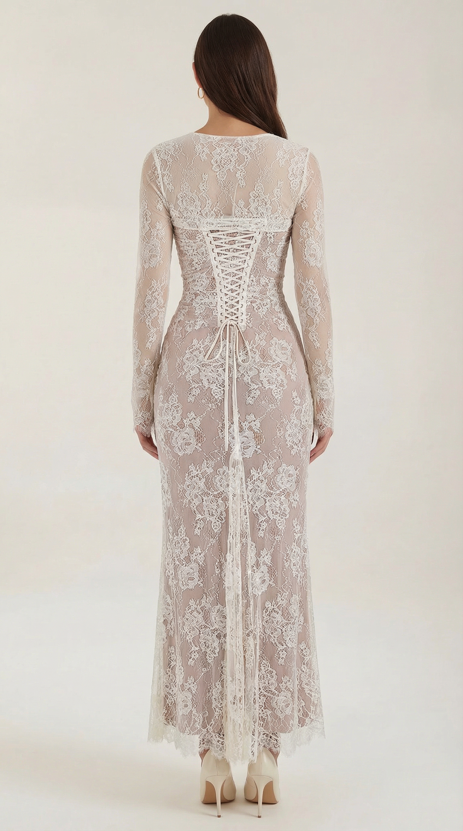 Lace Maxi Dress for Women - Elegant Floor-Length Design - Perfect for Formal Events and Special Occasions