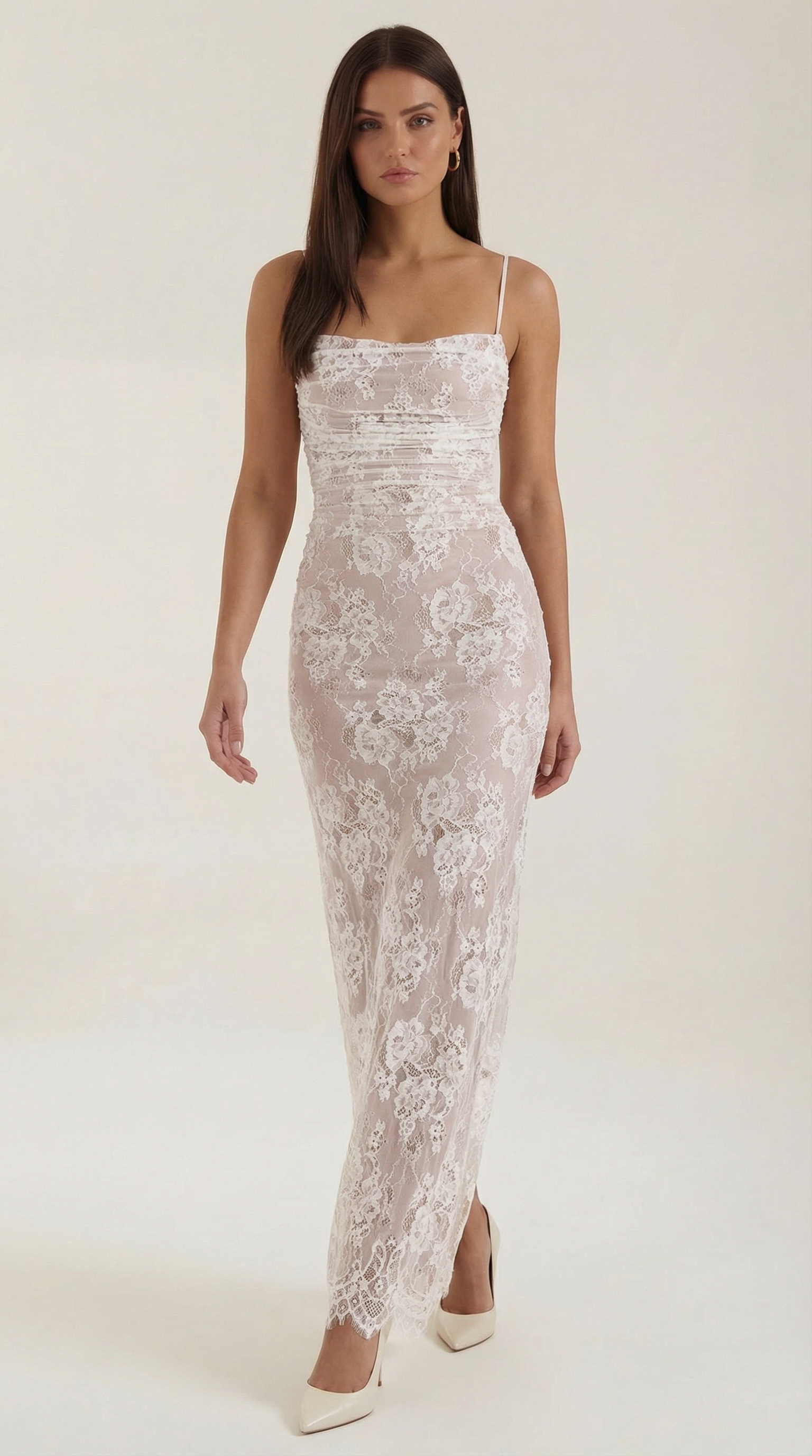 Lace Maxi Dress for Women - Elegant Floor-Length Design - Perfect for Formal Events and Special Occasions