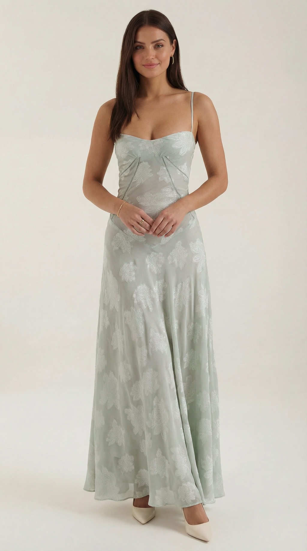 Lace Maxi Dress for Women - Elegant Floral Design - Perfect for Formal Events and Special Occasions