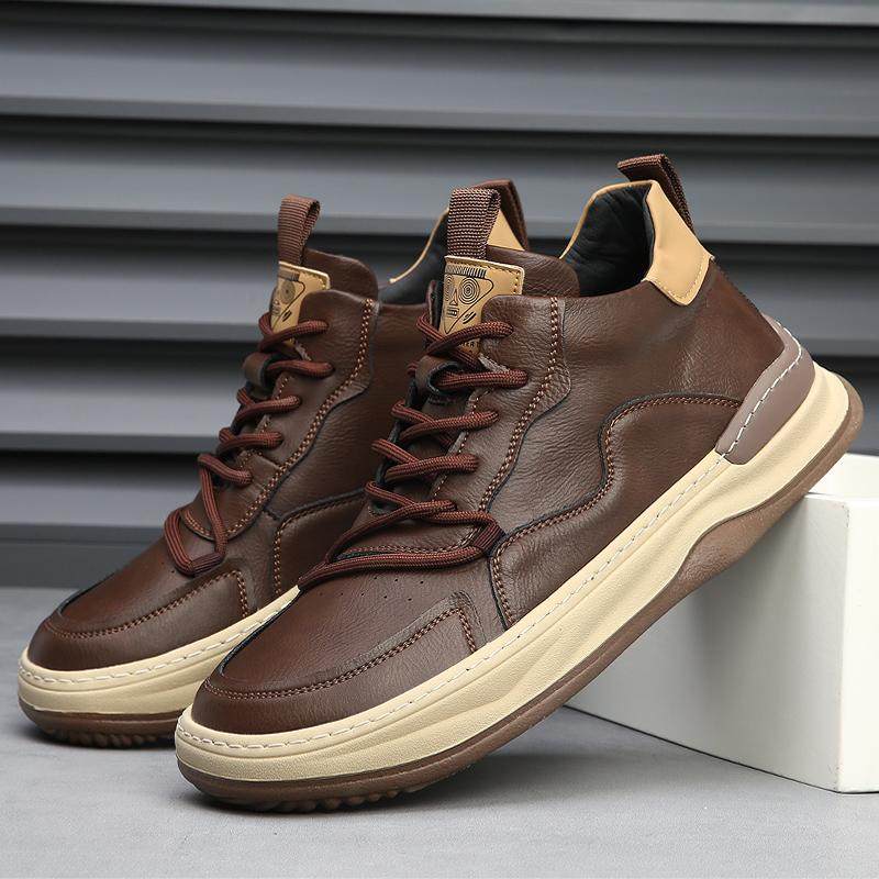 Leather Trainers for Men - Casual Style Sneakers for Everyday Wear