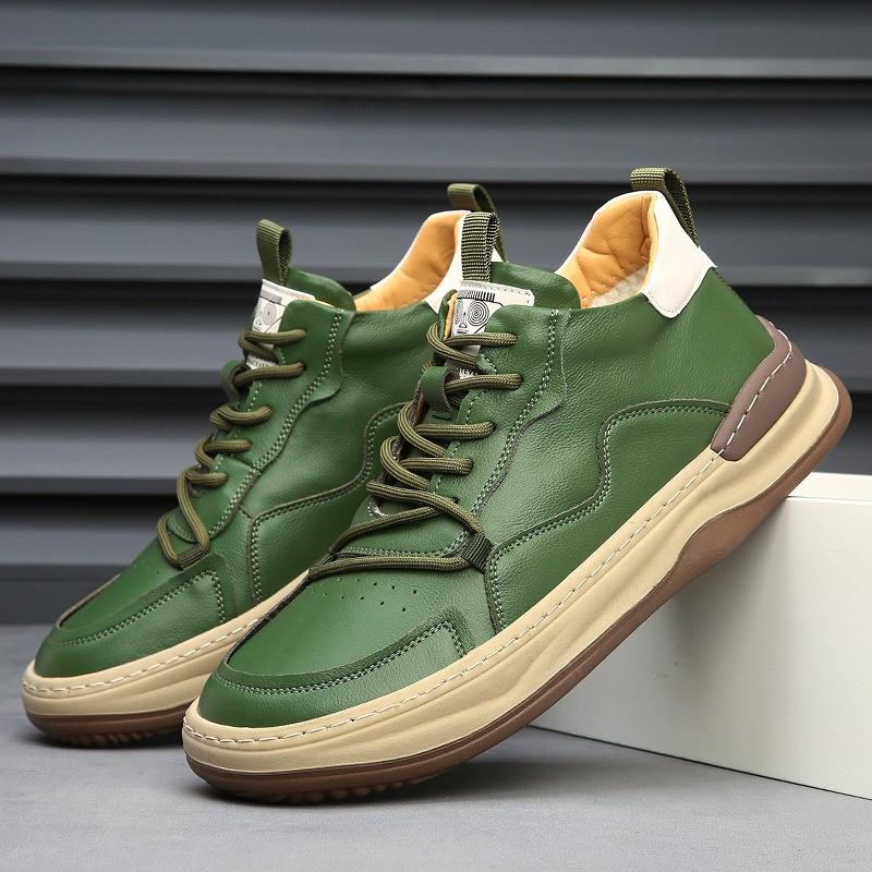 Leather Trainers for Men - Casual Style Sneakers for Everyday Wear