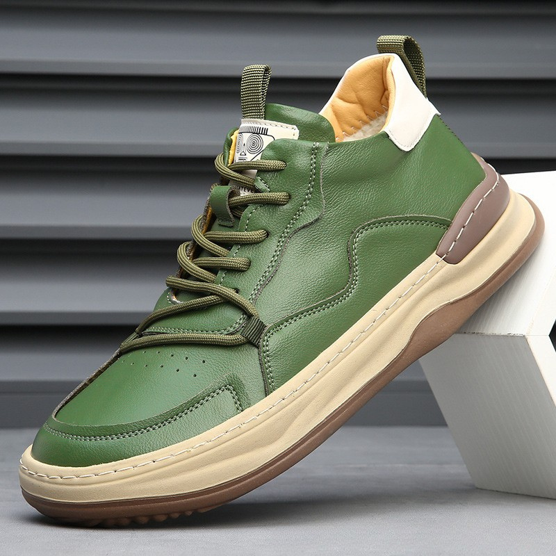 Leather Trainers for Men - Casual Style Sneakers for Everyday Wear