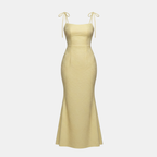 Lemon Floral Jacquard Maxi Dress for Women - Elegant Summer Wear