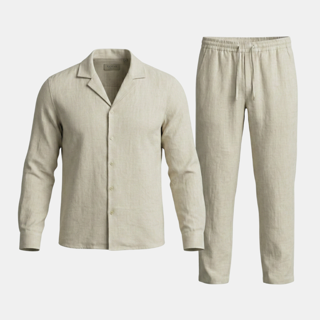 Lightweight Linen Shirt and Pants Set for Men - Casual Summer Outfit