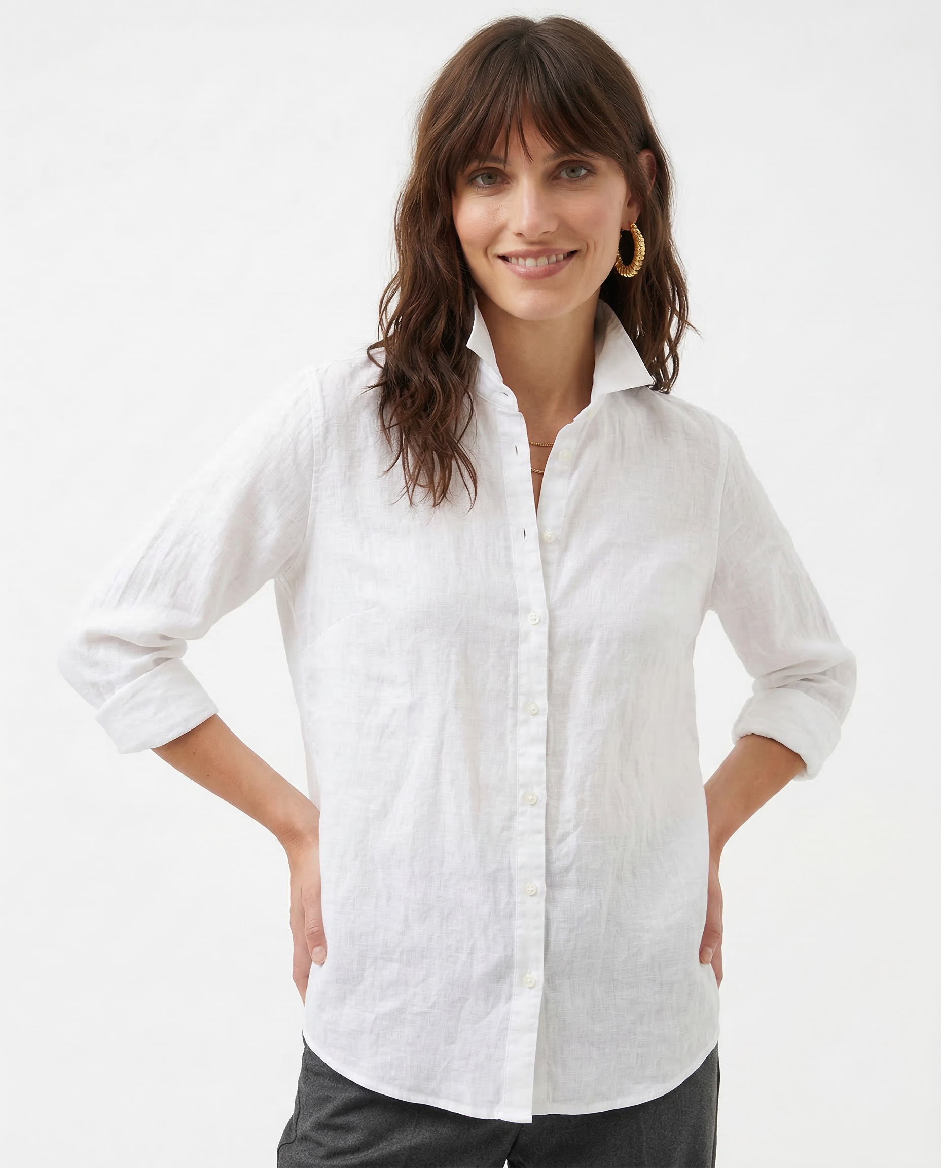 Linen Blouse for Women - Casual Short Sleeve Top for Everyday Wear