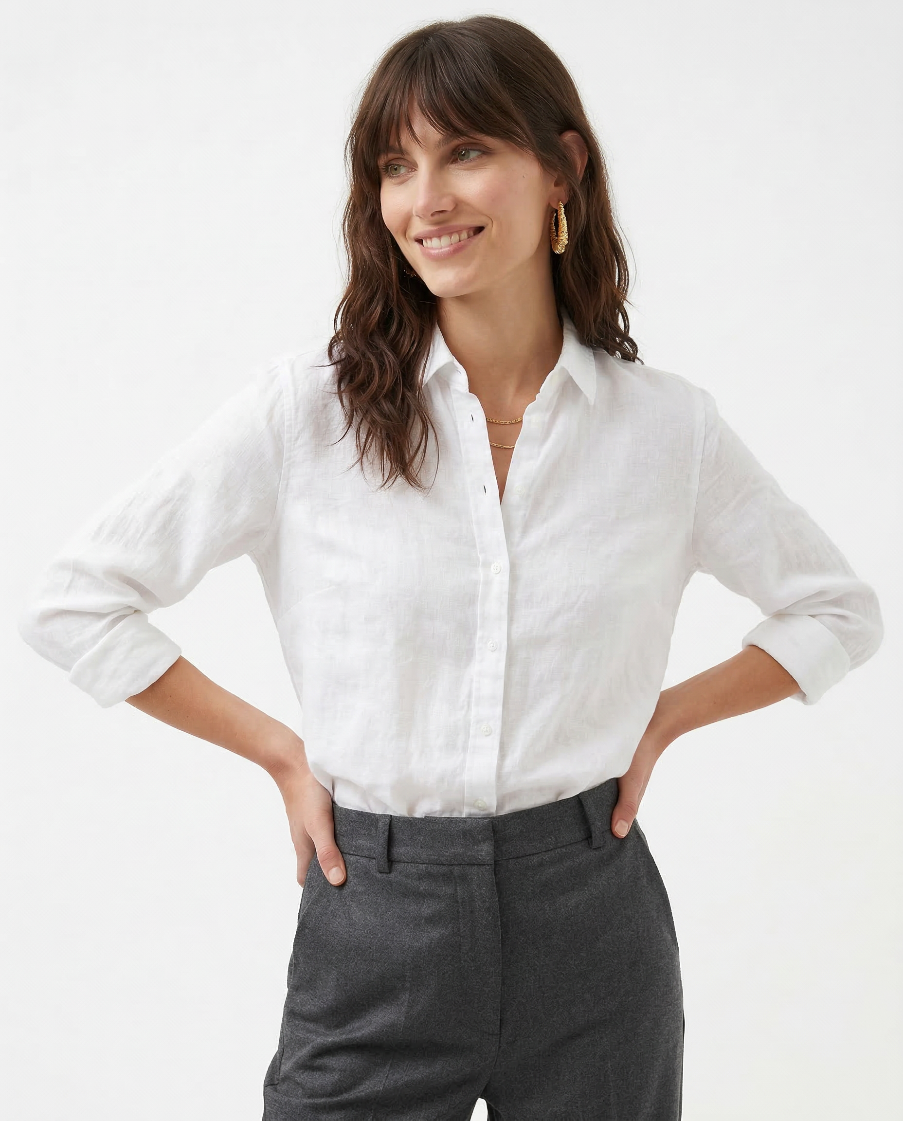 Linen Blouse for Women - Casual Short Sleeve Top for Everyday Wear