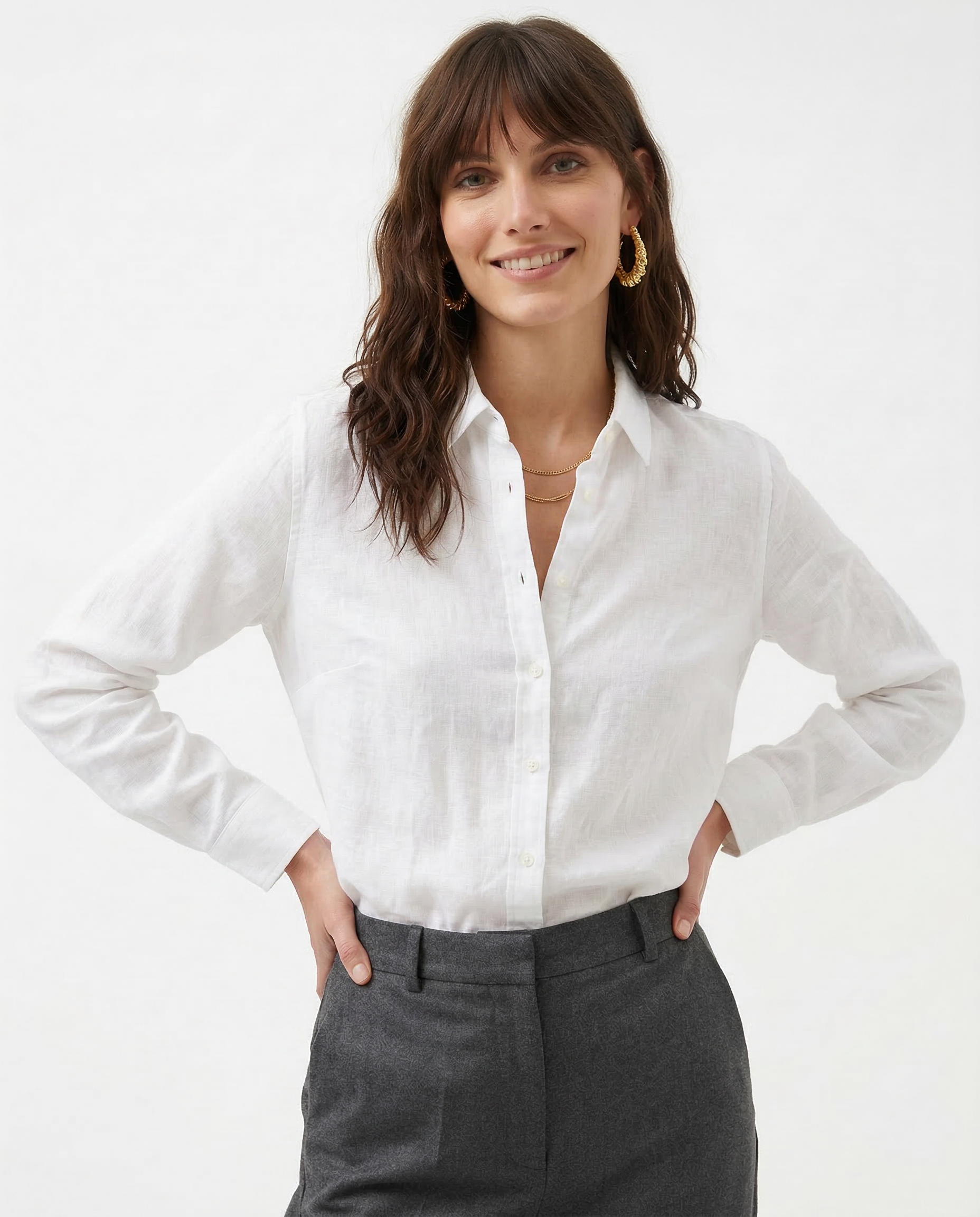 Linen Blouse for Women - Casual Short Sleeve Top for Everyday Wear