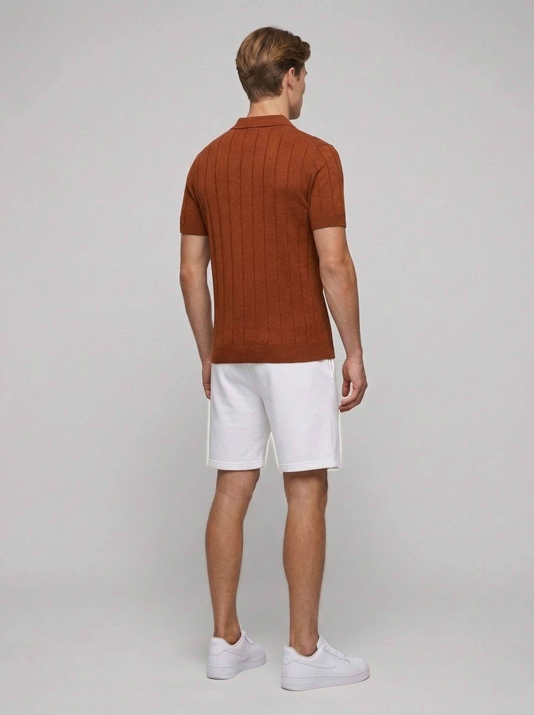 Linen Cotton Knit Polo Shirt for Men - Casual Summer Wear, Short Sleeve