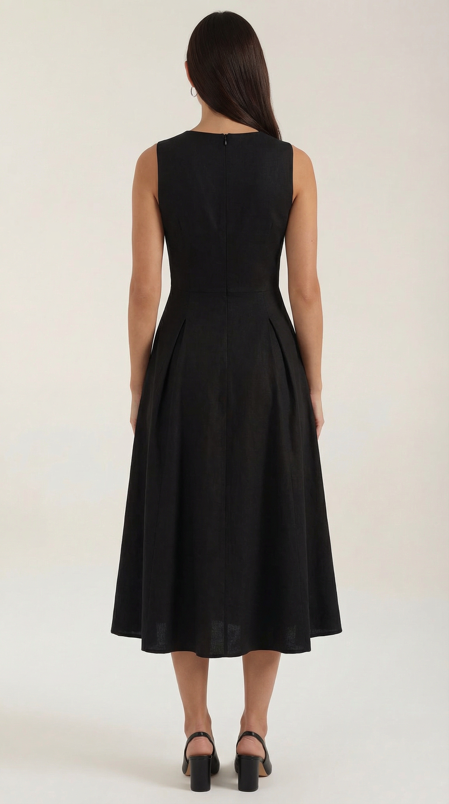 Linen Cutout Dress for Women - Casual Summer Style with Sleeveless Design - Perfect for Outdoor Events and Gatherings