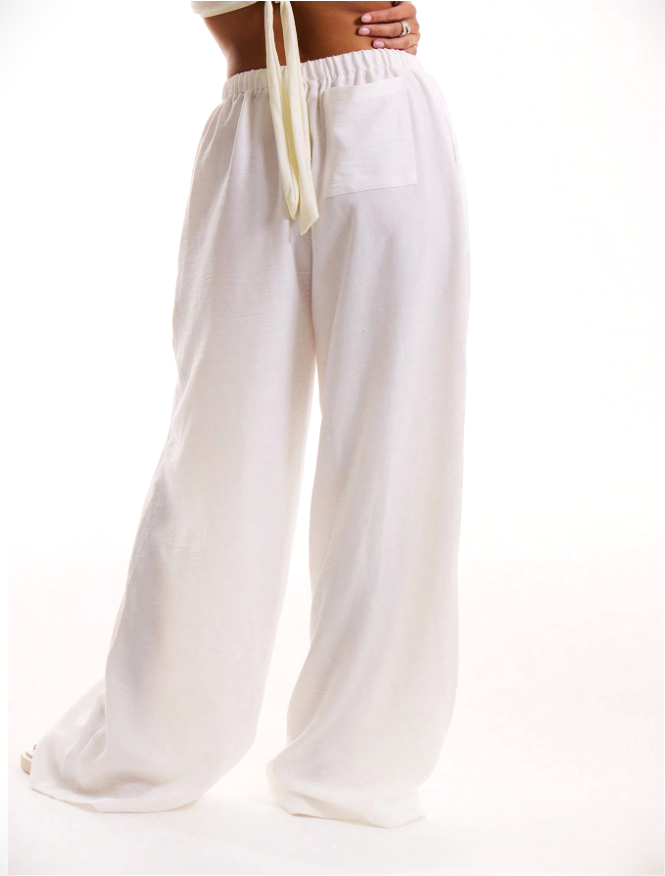 Linen Drawstring Trousers for Women - Casual, Lightweight, Comfortable Fit