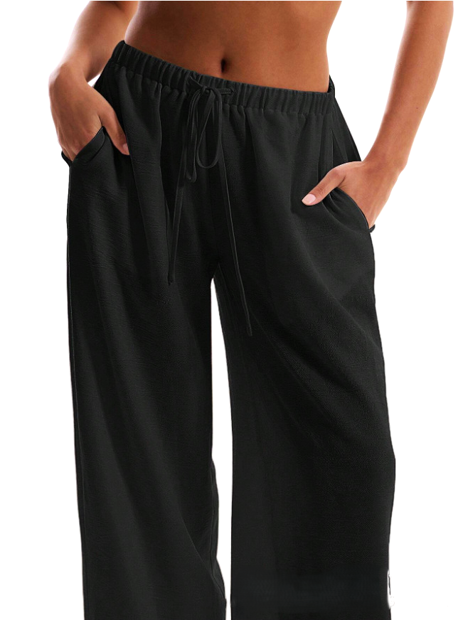 Linen Drawstring Trousers for Women - Casual, Lightweight, Comfortable Fit