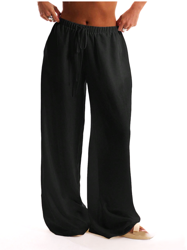 Linen Drawstring Trousers for Women - Casual, Lightweight, Comfortable Fit