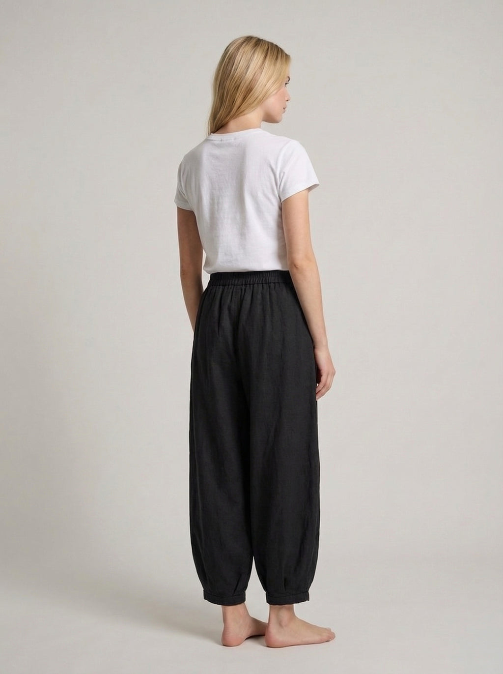 Linen Harem Pants for Women - Loose Fit Casual Trousers for Summer Wear