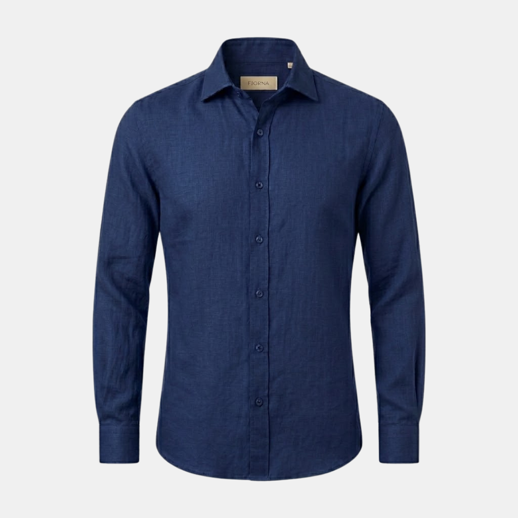 Linen Long Sleeve Button-Up Shirt for Men | Smart Casual Wear