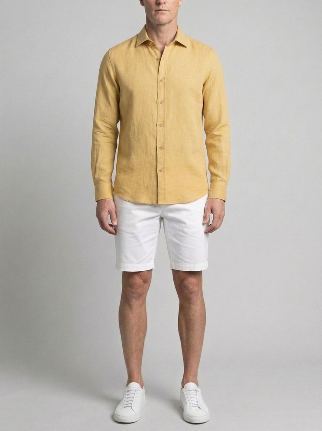 Linen Long Sleeve Button-Up Shirt for Men | Smart Casual Wear