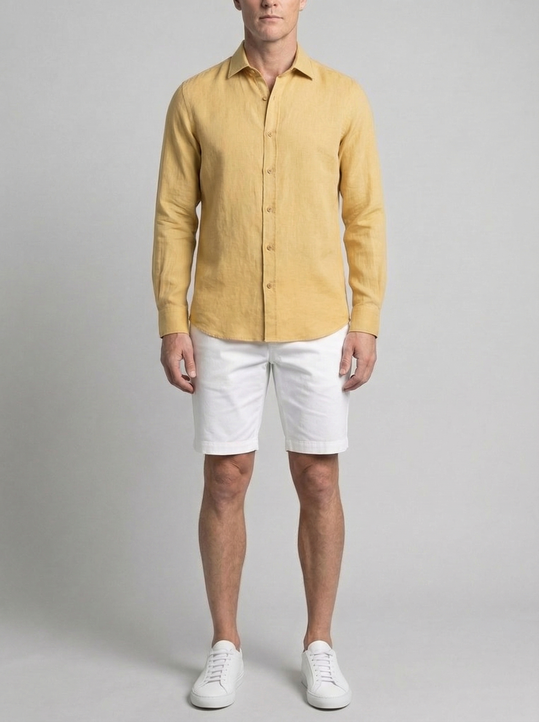 Linen Long Sleeve Button-Up Shirt for Men | Smart Casual Wear