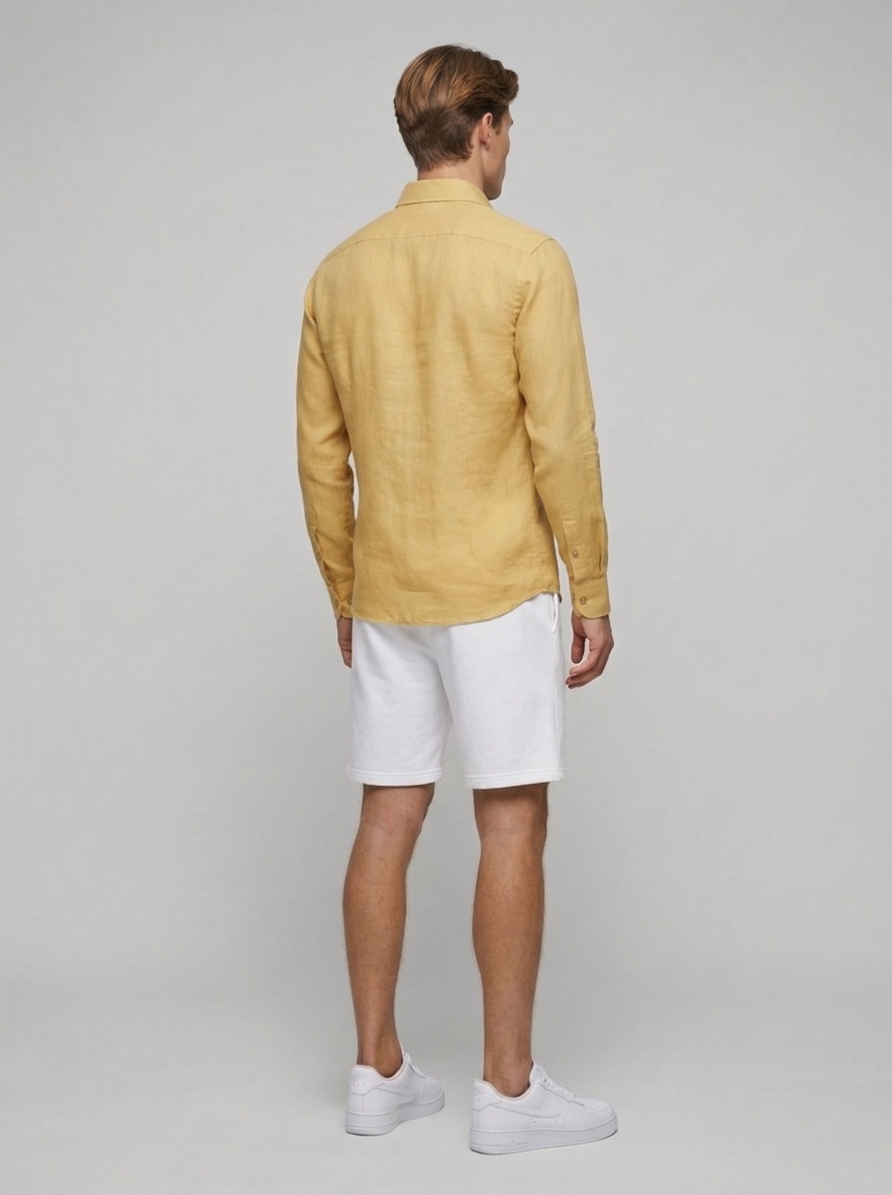 Linen Long Sleeve Button-Up Shirt for Men | Smart Casual Wear