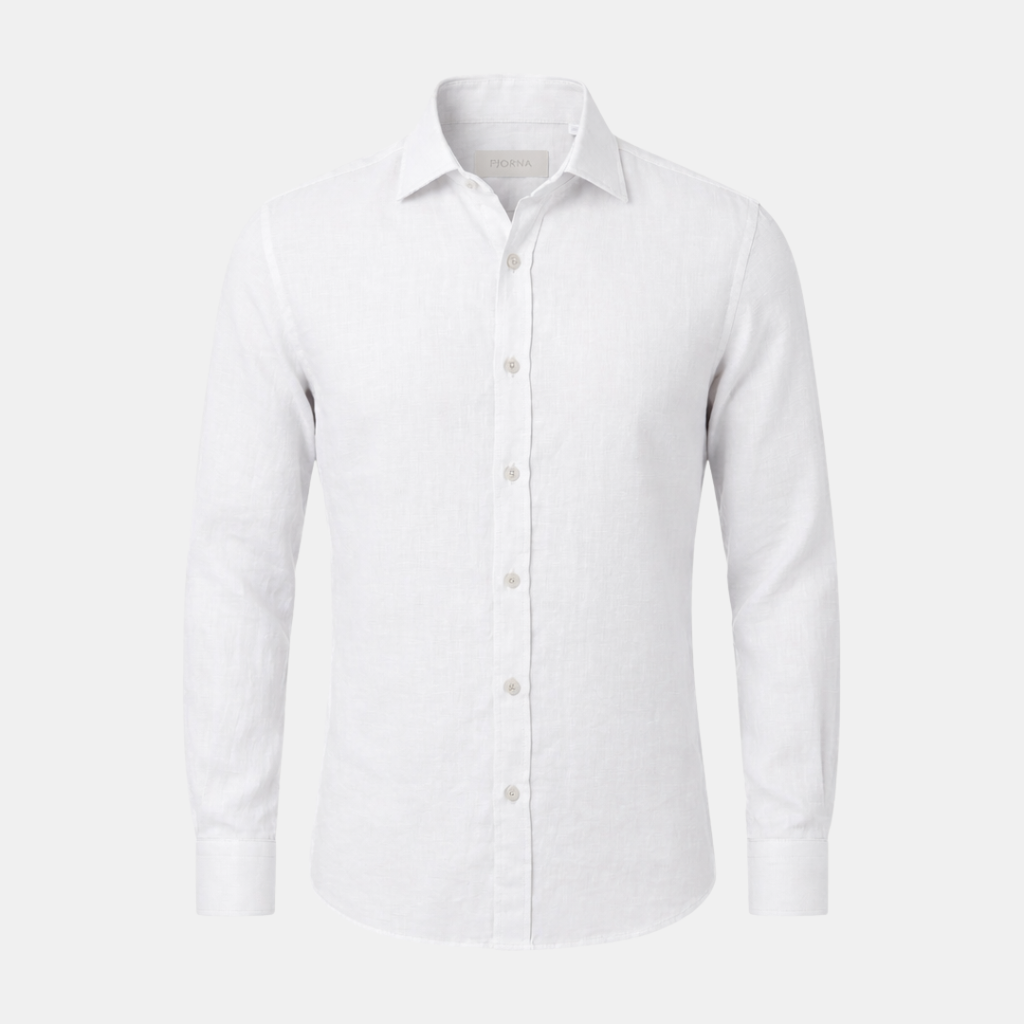 Linen Long Sleeve Button-Up Shirt for Men | Smart Casual Wear