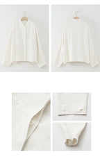 Linen Madeline Collar Jacket Shirt for Women - Casual Summer Wear