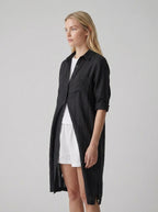 Linen Maxi Shirt Dress for Women with Button Front Design - Casual Summer Wear